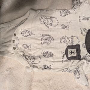 White Baby Onesie with Robot Print